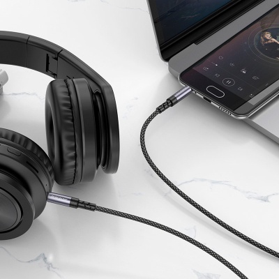 Кабель мультимедійний 3.5mm M to 3.5mm M grey BOROFONE (6941991118968)