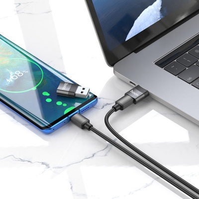 Перехідник UA17 USB M to USB-C F USB2.0 Black HOCO (6931474762009)