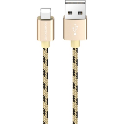 Дата кабель USB 2.0 AM to Lightning 1.0m 2.4A Gold BOROFONE (BX24LG)