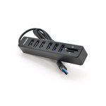 Концентратор VEGGIEG USB 2.0 8-in-1 to 6xUSB 2.0 + SD/TF black/blue (V-C306/19897)