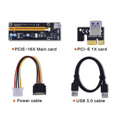 Райзер Dynamode PCI-E x1 to 16x 60cm USB 3.0 Cable SATA to 4Pin IDE Molex Po (RX-riser-006)