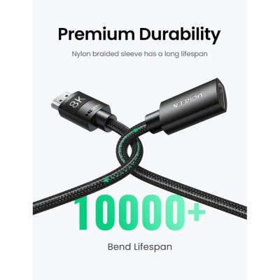 Кабель мультимедійний HDMI M to HDMI F 1.0m 8K HD151 black UGREEN (40447)