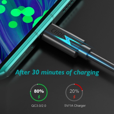 Дата кабель USB 2.0 AM to Type-C 2.0m 3A 18W PVC Choetech (AC0003)