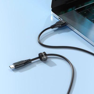 Дата кабель USB-C to USB-C 1.2m 3A TPE C3-03 Black Acefast (6974316280842)