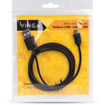 Дата кабель USB 2.0 AM to Micro 5P 1.0m Rainbow M Black Vinga (CUM0100BK)