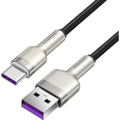 Дата кабель USB 2.0 AM to USB-C 1.0m Cafule Metal 66W black Baseus (CAKF000101)