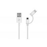 Дата кабель USB 2.0 AM to Lightning + Micro 5P + Type-C 1.2m white 2E (2E-CCMTLAB-WT)