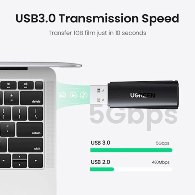 Зчитувач флеш-карт Ugreen USB 3.0 Type-A for 2xSD 5Gb CM264 (60722)
