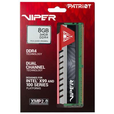 Модуль памяти для компьютера DDR4 8GB (2x4GB) 2800 MHz Viper Elite Red Patriot (PVE48G280C6KRD)