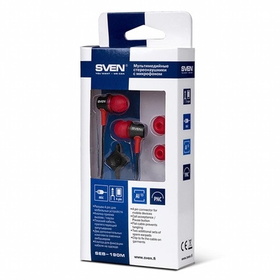 Наушники SVEN SEB-190M чёрно-красный (SEB-190M black-red)