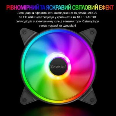 Кулер для корпуса Zezzio ZF-120 ARGB