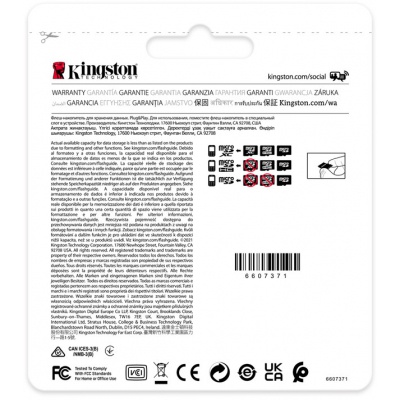 Карта пам'яті Kingston 64GB microSDXC class 10 UHS-I V30 A1 (SDCIT2/64GBSP)