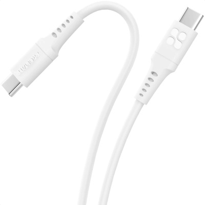 Дата кабель USB-C to USB-C powerlink-cc120.white Promate (powerlink-cc120.white)
