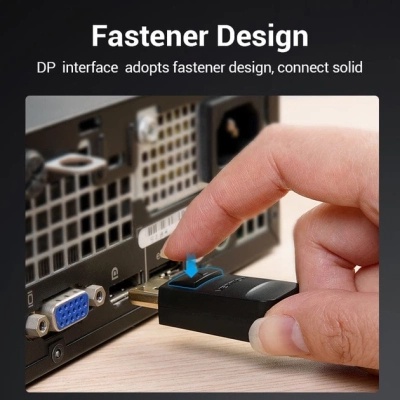 Кабель мультимедійний DisplayPort M to VGA M 1.5m black Vention (HBLBG)