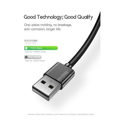 Дата кабель USB 2.0 AM to Lightning 0.3m Nets T-L801 Black T-PHOX (T-L801(0.3) Black)
