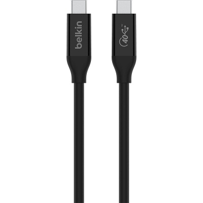 Дата кабель USB-C to USB-C 0.8m USB4 40Gbps 100W Black Belkin (INZ001BT0.8MBK)