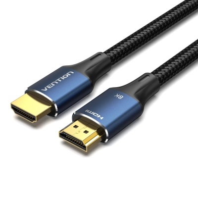 Кабель мультимедійний HDMI M to HDMI M 1.0m 8K cotton braided blue Vention (ALGLF)