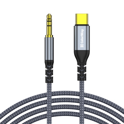 Кабель мультимедійний USB-C to 3.5mm M 1.2m gray ColorWay (CW-CBPDJ071-G)