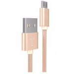 Дата кабель USB 2.0 AM to Micro 5P Gold Edition Flat White Gelius (36848)