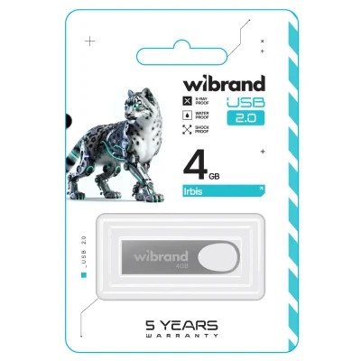 USB флеш накопичувач Wibrand 4GB Irbis Silver USB 2.0 (WI2.0/IR4U3S)