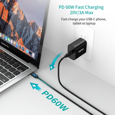 Дата кабель Кабель USB 2.0 Type-C M-M, 0.5 м,чорний Choetech Choetech (CC0001-V4-PE)