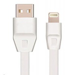 Дата кабель Drobak USB 2.0 - Lightning 2А (DR-1624) плоский (White) 1,0м (219084)