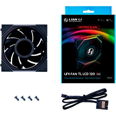 Кулер до корпусу Lian Li Reverse TL LCD 120-1, Black Cooler (G99.12RTLLCD1B.00)