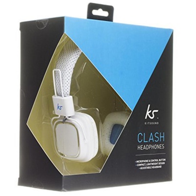 Наушники KitSound KS Clash On-Ear Headphones with In-line Mic (White) (KSCLAWH)