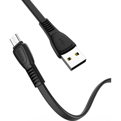 Дата кабель USB 2.0 AM to Micro 5P 1.0m 2.4A TPE X40 black HOCO (6931474711670)