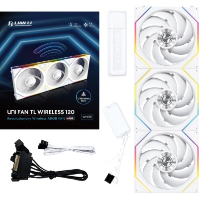 Кулер до корпусу Lian Li Uni Fan TL WIRELESS 120-3, White (G99.12TL1W3W.00)