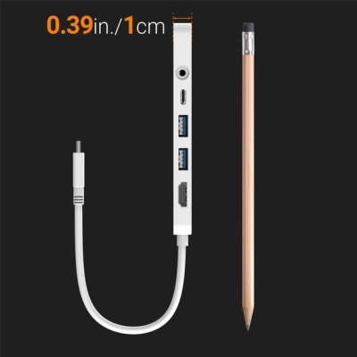 Концентратор J5create USB-C 6-in-1 2xUSB 3.1 + USB-C PD + HDMI + SD/TF + 3.5mm white (JCD373-N)