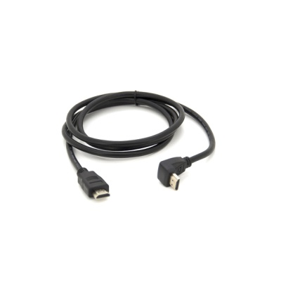 Кабель мультимедійний HDMI M to HDMI M 1.5m V1.4 90° corner black Merlion (YT-HDMI(M)/(M)HS-1.5m-90°)