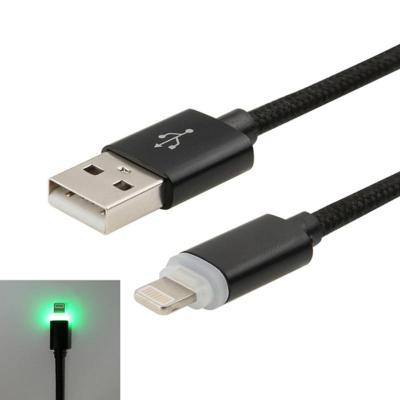 Дата кабель USB 2.0 AM to Lightning 1m LED black Vinga (VCPDCLLED1BK)