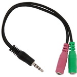 Кабель мультимедийный Jack 3.5mm 4 pin to 2xJack 3.5 F 3 pin GEMIX (Art.GC 1817)