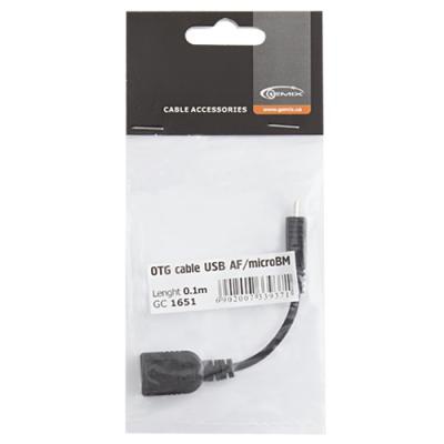 Дата кабель OTG USB 2.0 AF to Micro 5P 0.1m Gemix (Art.GC 1651)