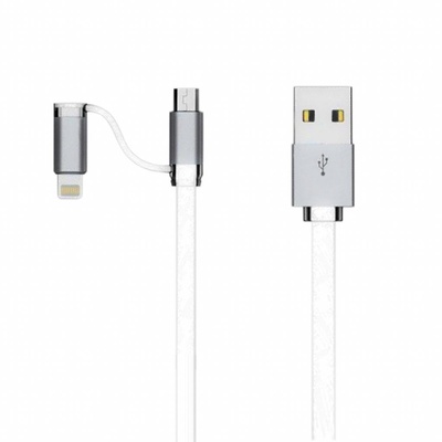 Дата кабель LDNIO LC84 iPhone 6/MicroUSB White 1m (48259)