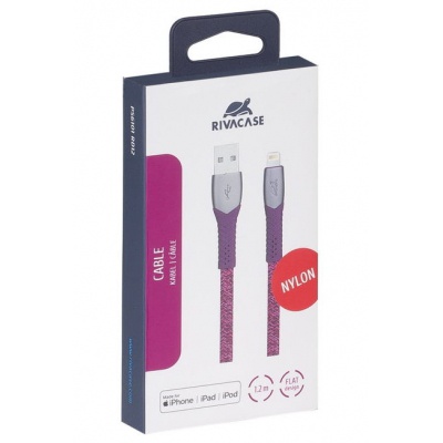 Дата кабель USB 2.0 AM to Lightning 1.2m MFI 3A red RivaCase (PS6101 RD12)