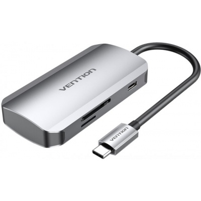 Концентратор Vention USB3.1 Type-C --> USB 3.0x3/SD/TF/PD 100W Hub 6-in-1 (TNHHB)