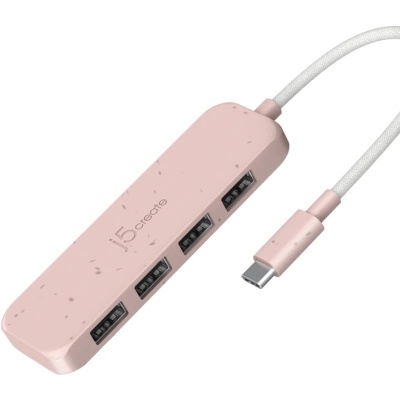 Концентратор J5create USB-C to 4xUSB-A 3.2 10Gbps rose (JCH341ER-N)