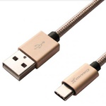 Дата кабель USB 3.0 - Type C, Cu, 3A, Gold, 1m, Grand-X (FC03)