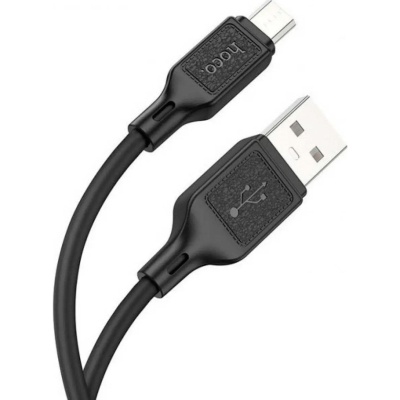 Дата кабель USB 2.0 AM to Micro 5P 1.0m Cool silicone X90 black HOCO (6931474788429)
