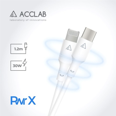 Дата кабель USB-C to Lightning 1.2m PwrX 30W ACCLAB (1283126559556)