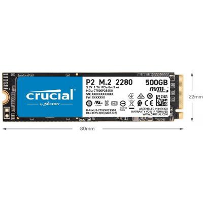 Накопитель SSD M.2 2280 250GB Micron (CT250P2SSD8)