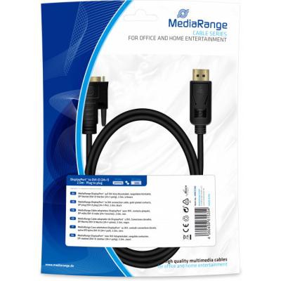 Кабель мультимедийный Display Port to DVI 24+1pin, 2.0m Mediarange (MRCS199)