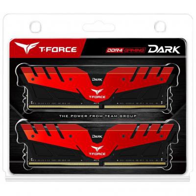 Модуль памяти для компьютера DDR4 16GB (2x8GB) 3000 MHz T-Force Dark Red Team (TDRED416G3000HC16CDC01)