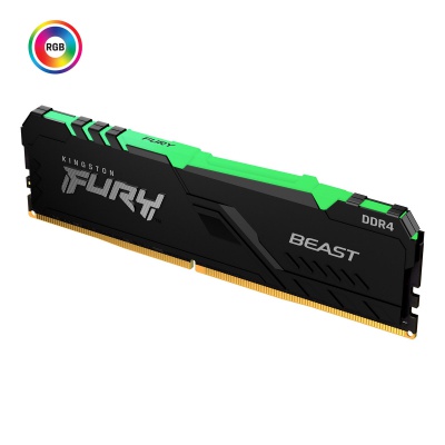 Модуль памяти для компьютера DDR4 8GB 2666 MHz Fury Beast RGB Kingston Fury (ex.HyperX) (KF426C16BBA/8)