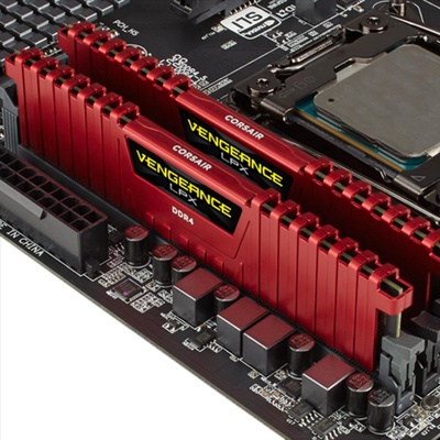 Модуль памяти для компьютера DDR4 8GB (2x4GB) 3200 MHz Vengeance LPX Red CORSAIR (CMK8GX4M2B3200C16R)