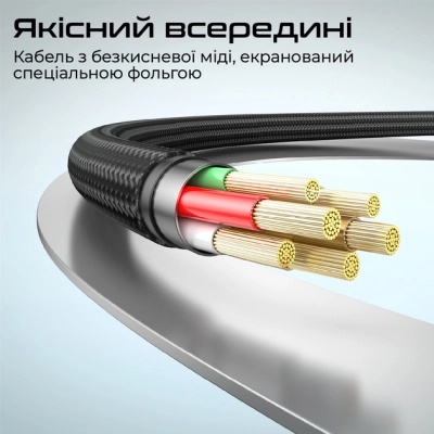 Дата кабель USB-C to USB-C springy.black Promate (springy.black)