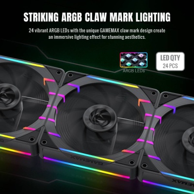 Кулер до корпусу Gamemax Tornado T12 ARGB-R