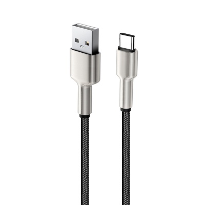 Дата кабель USB 2.0 AM to Lightning 1.0m head metal black ColorWay (CW-CBUL046-BK)